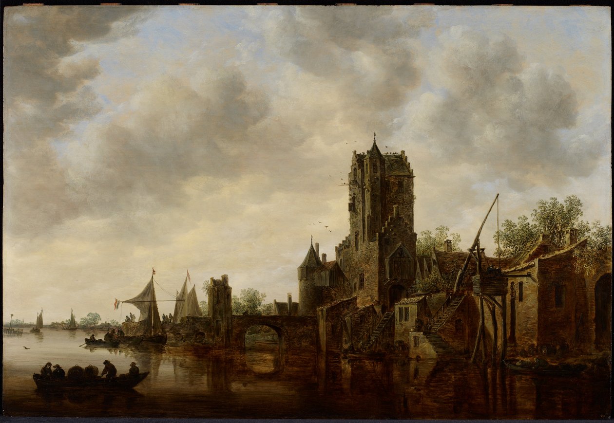 Utrecht yakınlarındaki Pellecussen Kapısı ile Nehir Manzarası, 1648 by Jan Josephsz van Goyen
