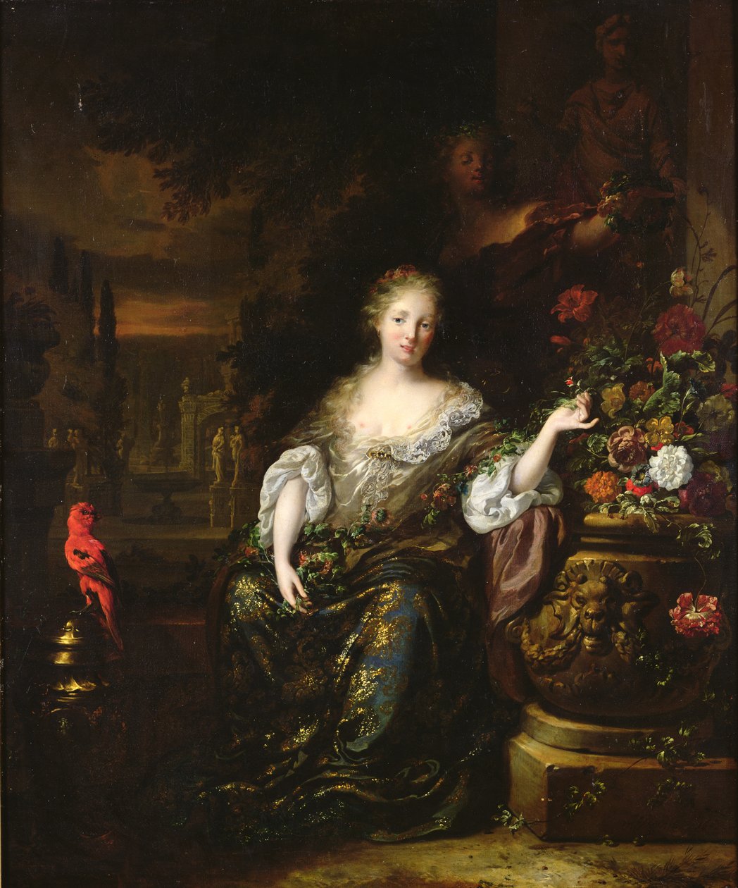 Bir parkta oturan kadın, 1688 by Jan Baptist Weenix
