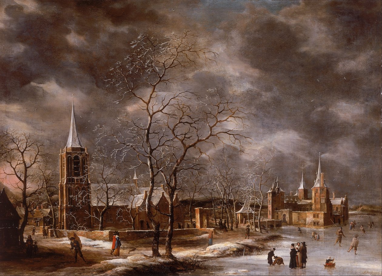 Bir Kış Manzarasında Warmond Kalesi by Jan Abrahamsz. Beerstraten