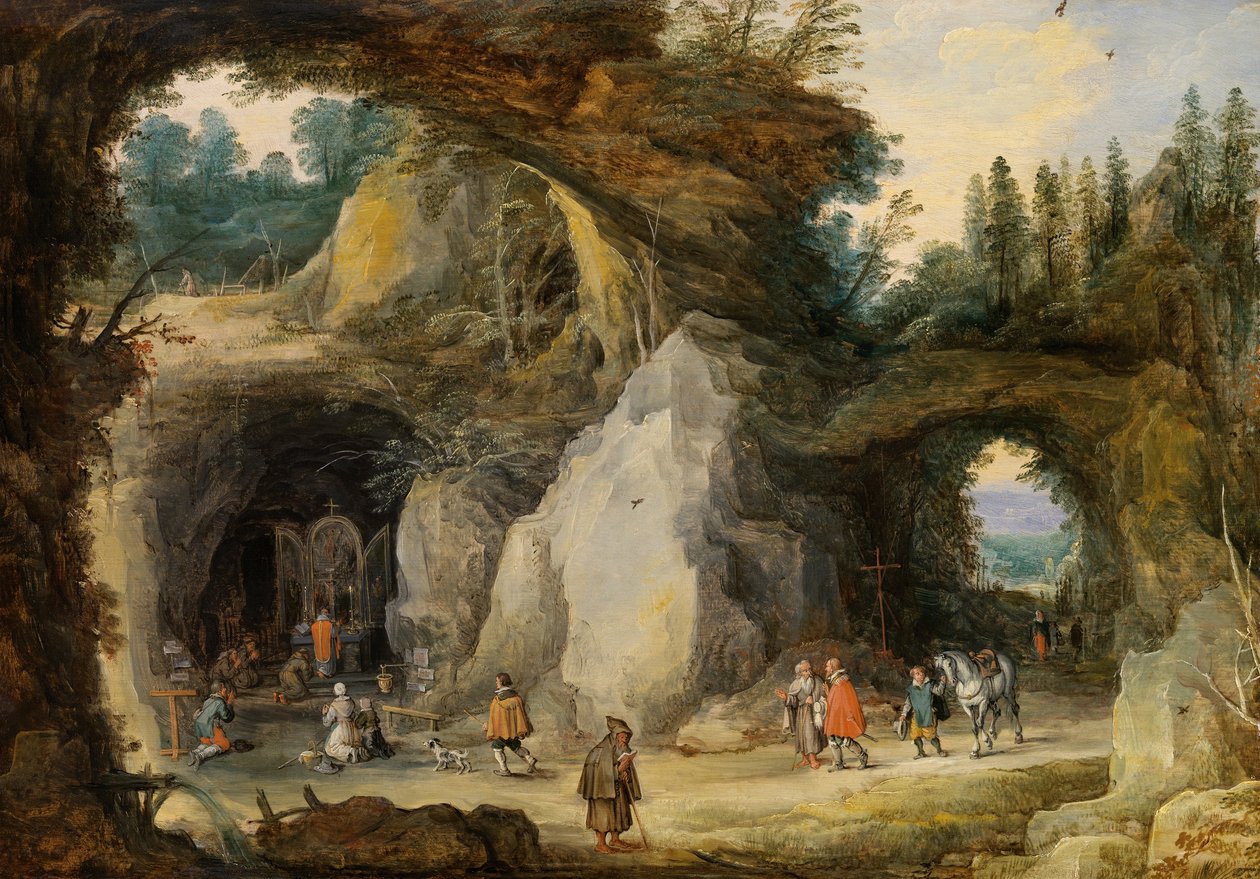 Bir Mağaradan Önce Bir Münzevi by Jan the Elder Brueghel