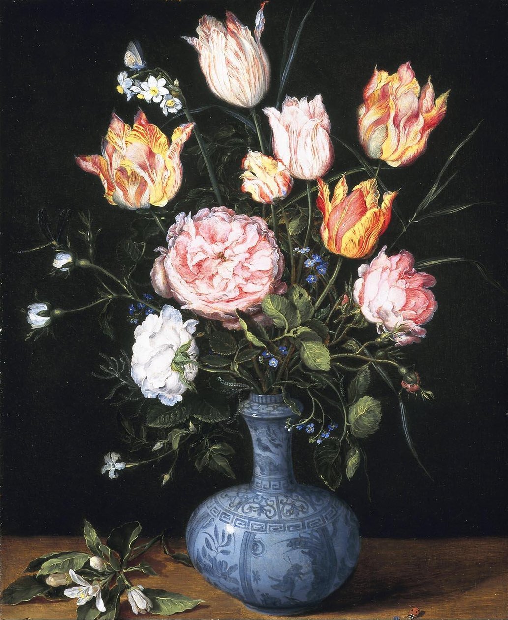 çiçekli bir vazo by Jan the Elder Brueghel