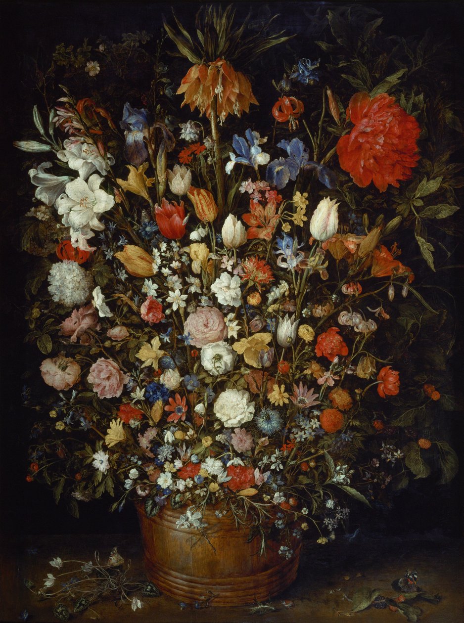 Ahşap Bir Gemide Çiçekler by Jan the Elder Brueghel