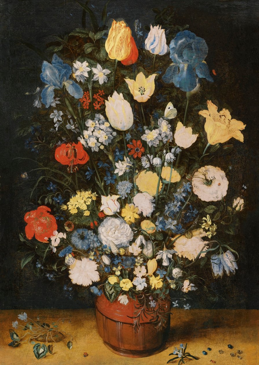 Süsen, Gül, Lale, Narcissae, Cardamine, Siklamen, Sümbül, Calendula, Eranthis ve Diğer Çiçeklerle Natürmort by Jan the Elder Brueghel