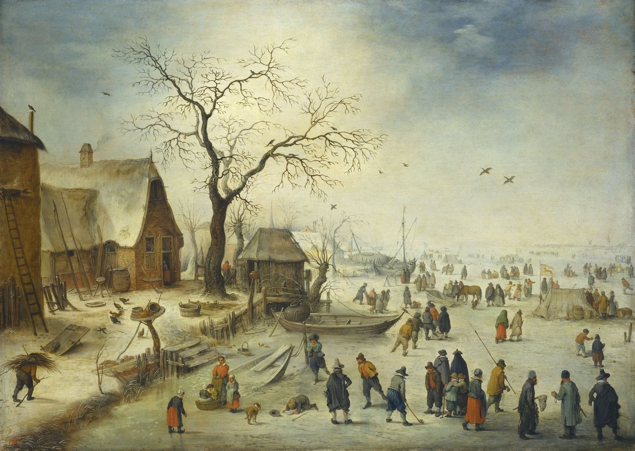 Buz üzerinde köylüler by Jan Brueghel the Younger