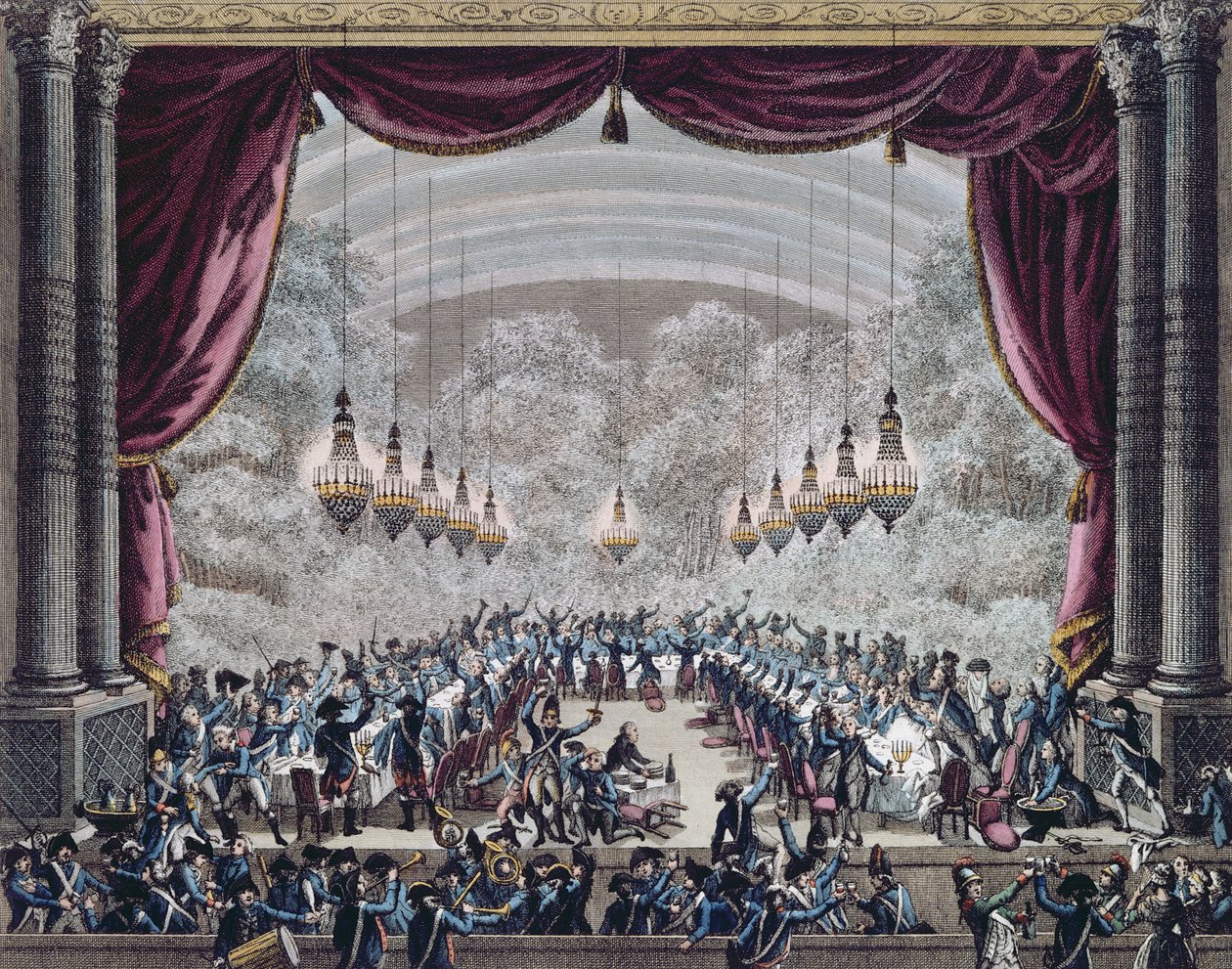Fransız Gardes du Corps subayları tarafından Flanders Alayı subayları için verilen ziyafet, 31 Eylül 1789, 18. yüzyılın sonu by Jan Bulthuis
