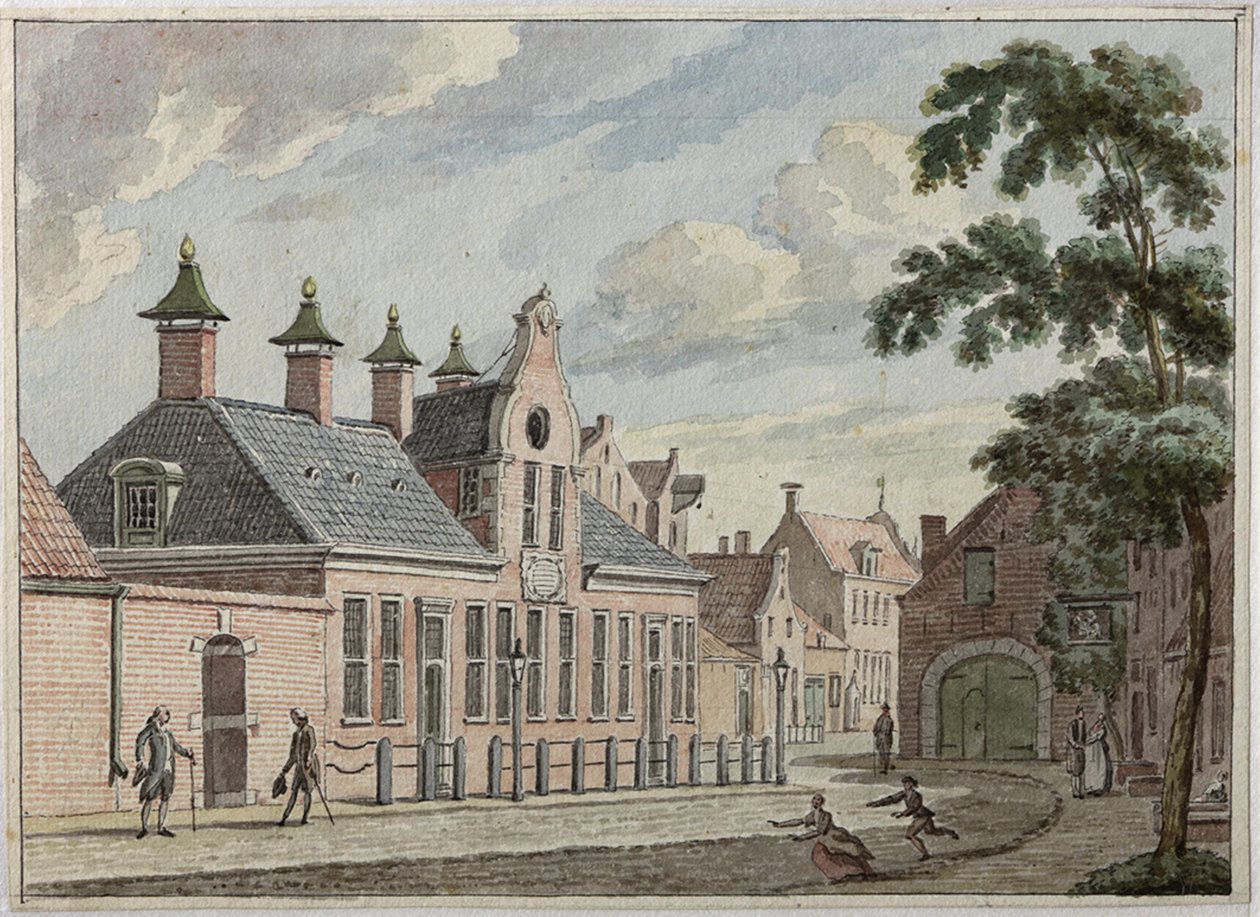 Ön planda Aduardergasthuis ve arka planda West-Indisch Huis ile Munnekeholm by Jan Bulthuis