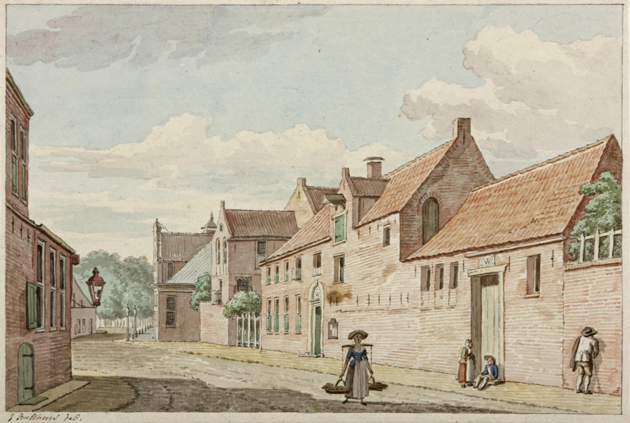 Sağda Batı Hint evi ve arka planda Aduardergasthuis ile Munnekeholm by Jan Bulthuis