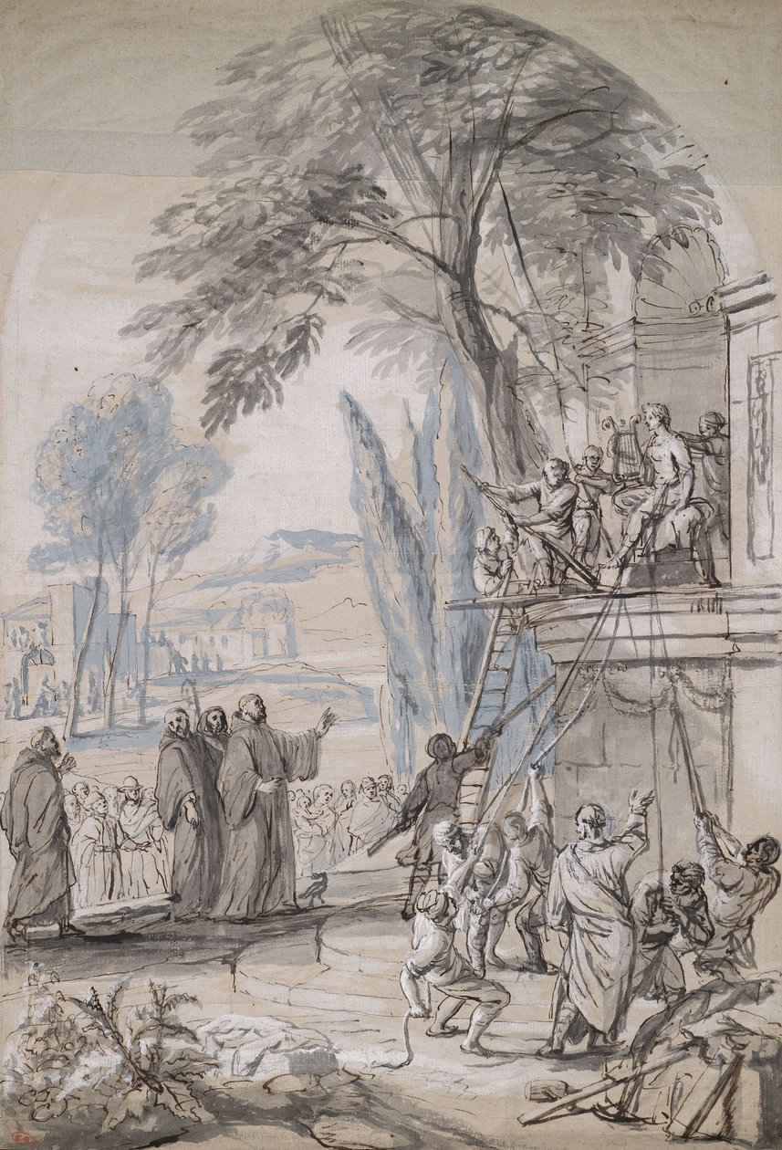 Bir bina nişine bir heykelin montajı by Jan Erasmus Quellinus