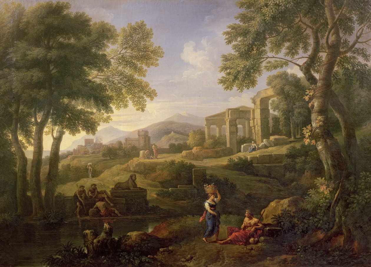 Figürler ve kalıntılarla klasik manzara by Jan Frans van Bloemen