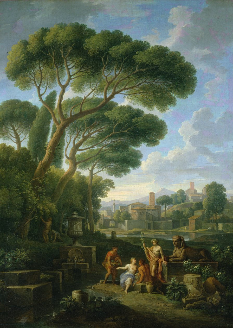 Bir Roma manzarasındaki figürler by Jan Frans van Bloemen