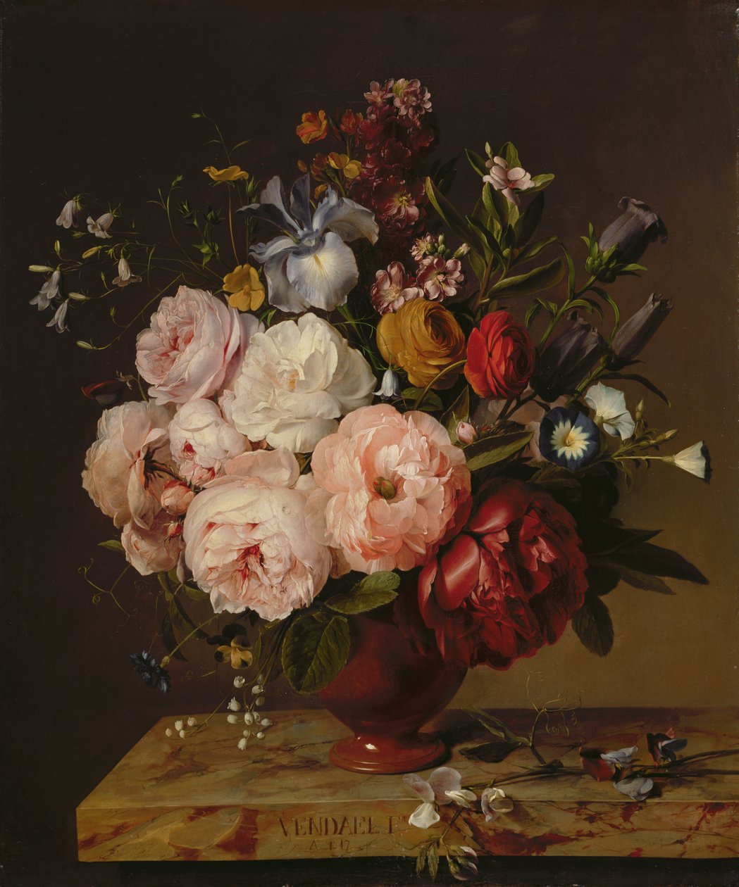 Çıkıntılı Vazoda Çiçekler, 1817 by Jan Frans van Dael