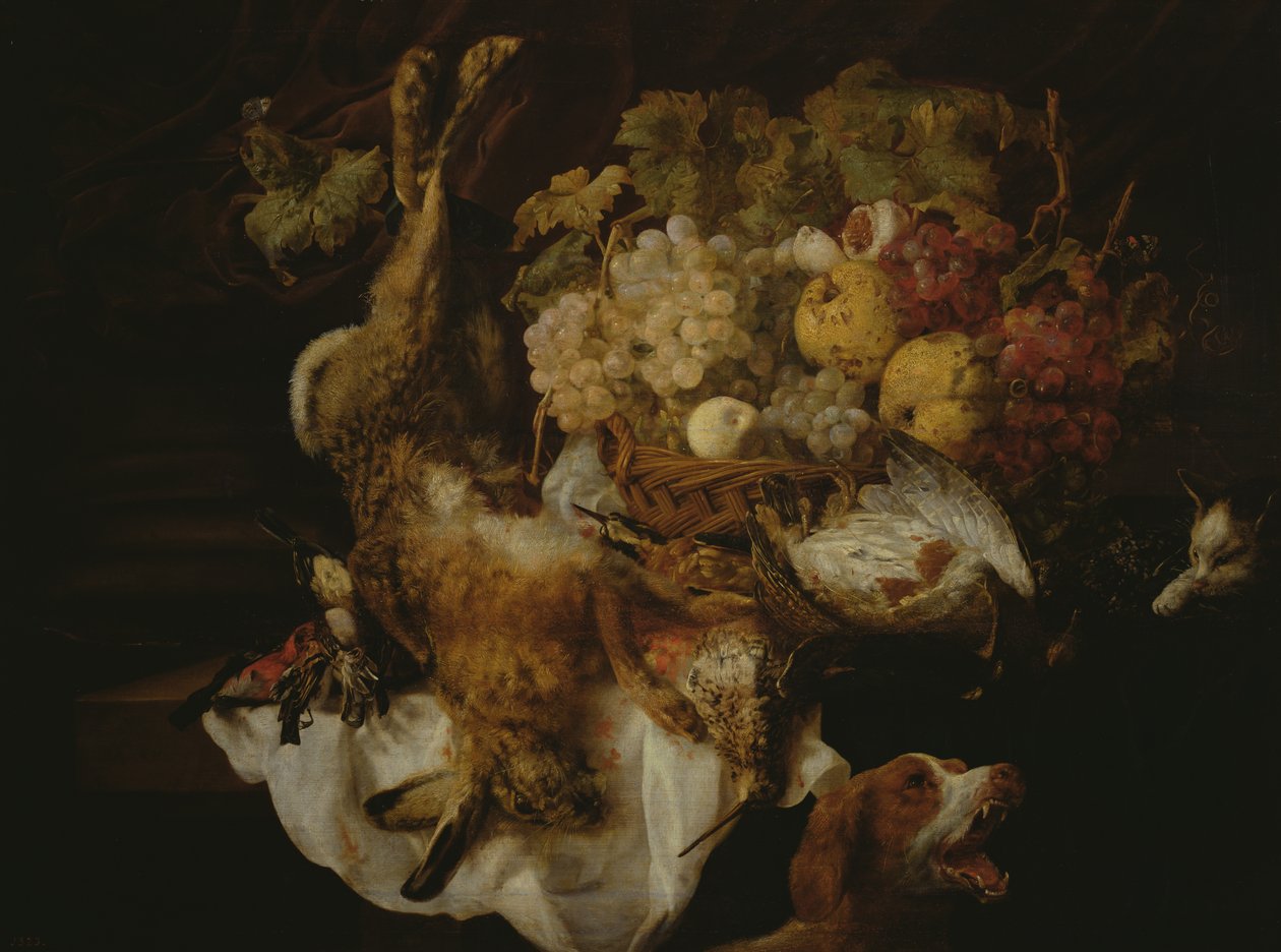 Natürmort, Köpekli by Jan Fyt