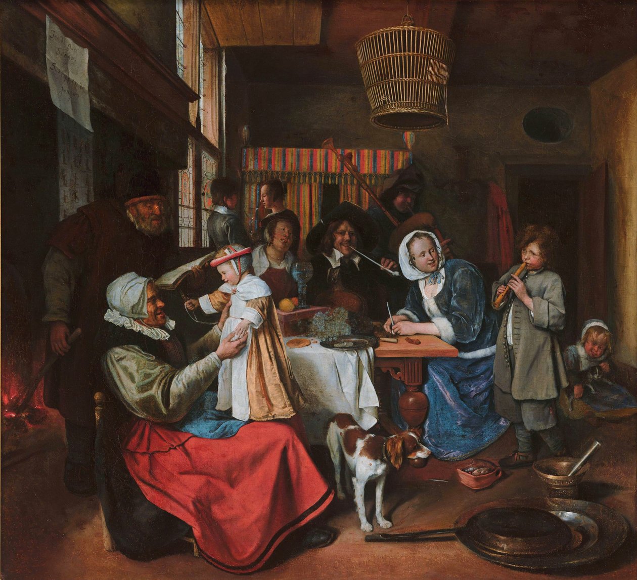Yaşlı şarkı söylerken, gençleri twitter by Jan Havickszoon Steen