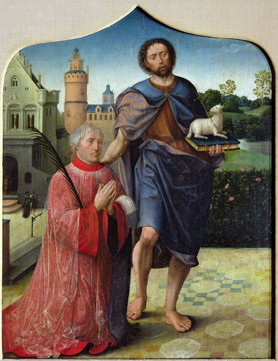 St. John the Baptist and a Canon  (see 231773 for verso) by Jan II Provost