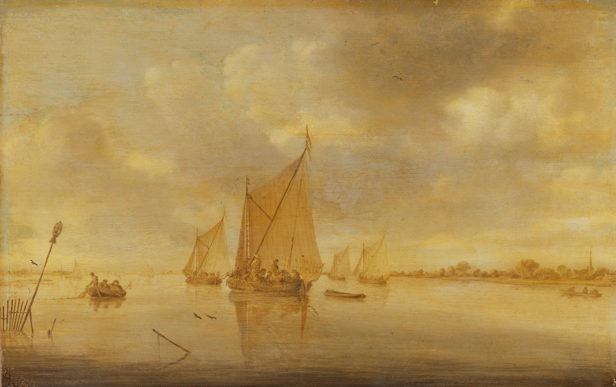 Maas Nehri manzarası by Jan Josephsz van Goyen