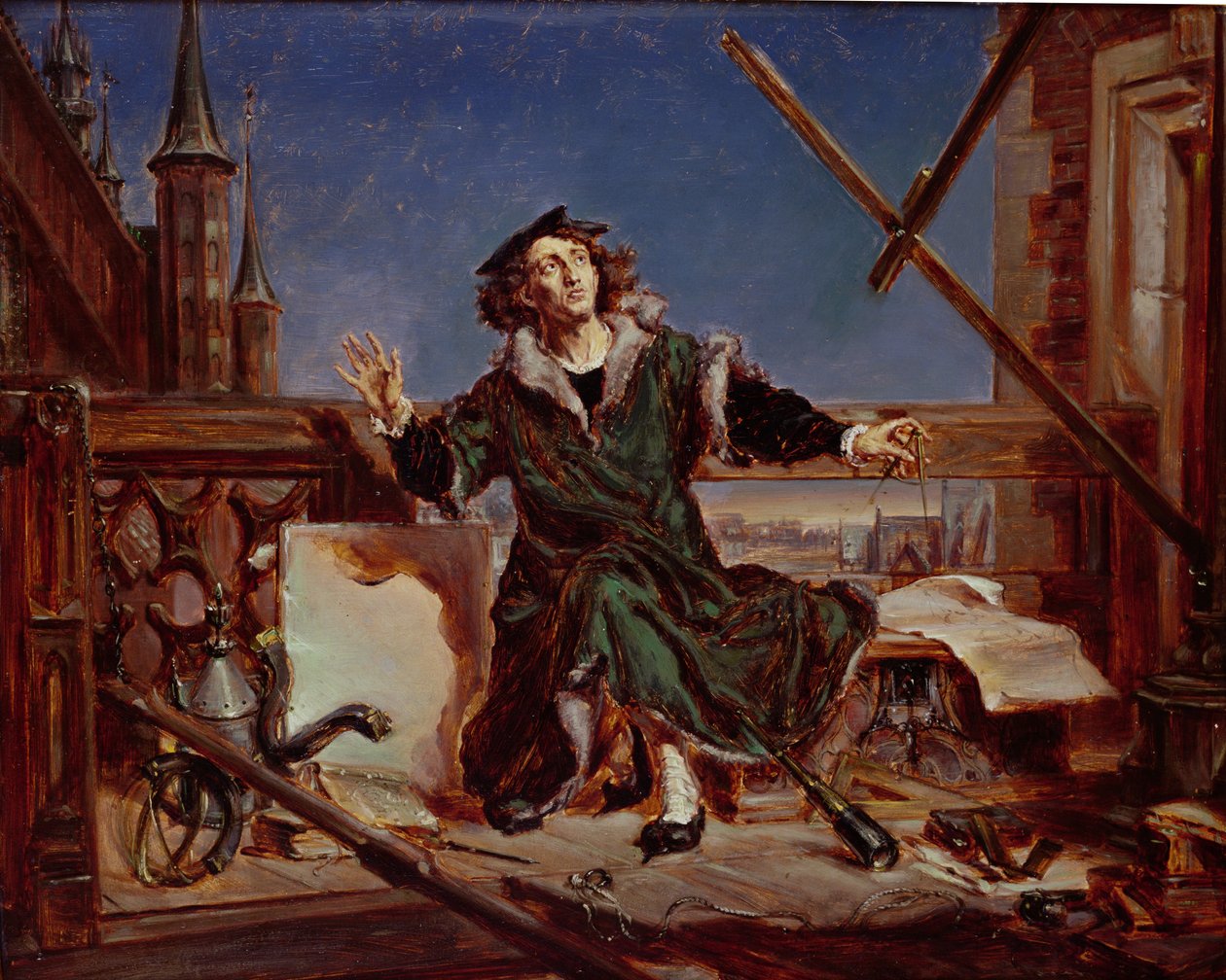 Nicolaus Copernicus (1473-1543) Astronom (karton üzerine yağlı boya) by Jan Alojzy Matejko