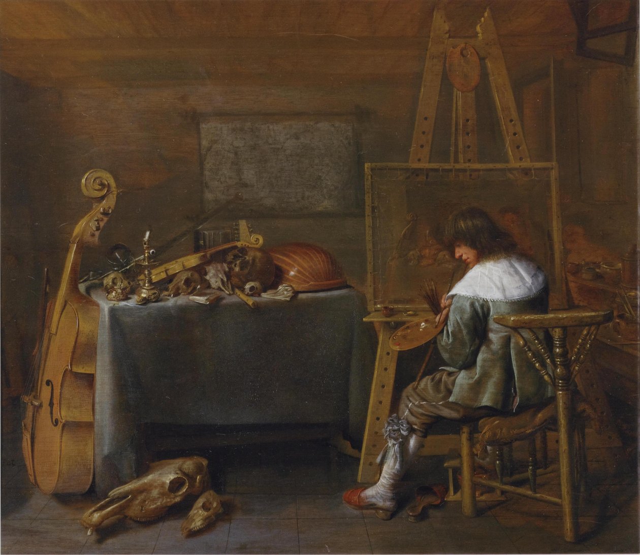 Onun stüdyosunda ressam by Jan Miense Molenaer