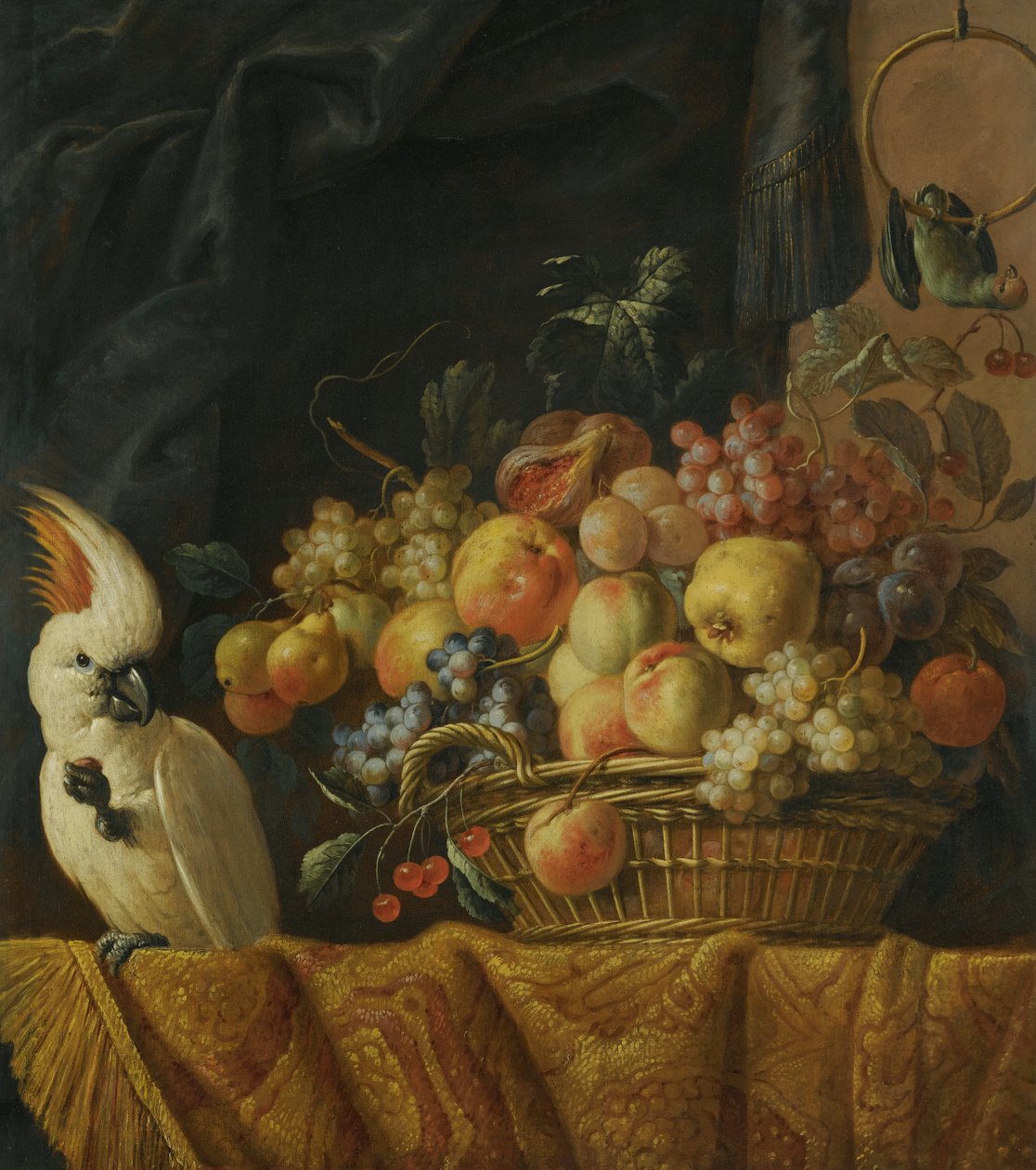 Bir papağan ile natürmort by Jan Pauwel Gillemans the Younger