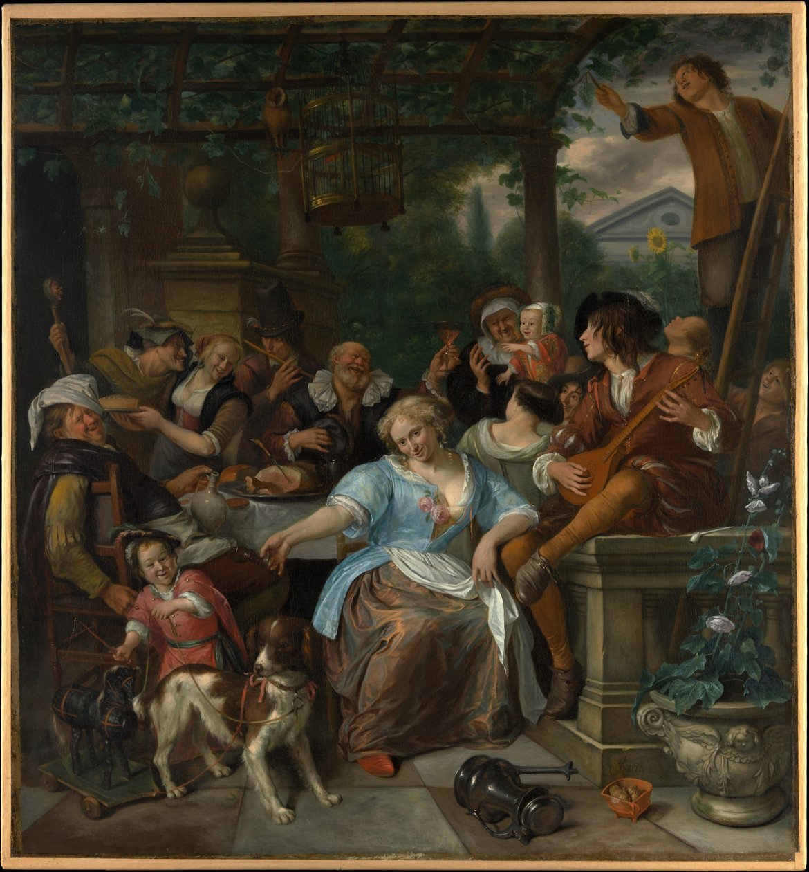 Bir terasta neşeli şirket by Jan Havickszoon Steen