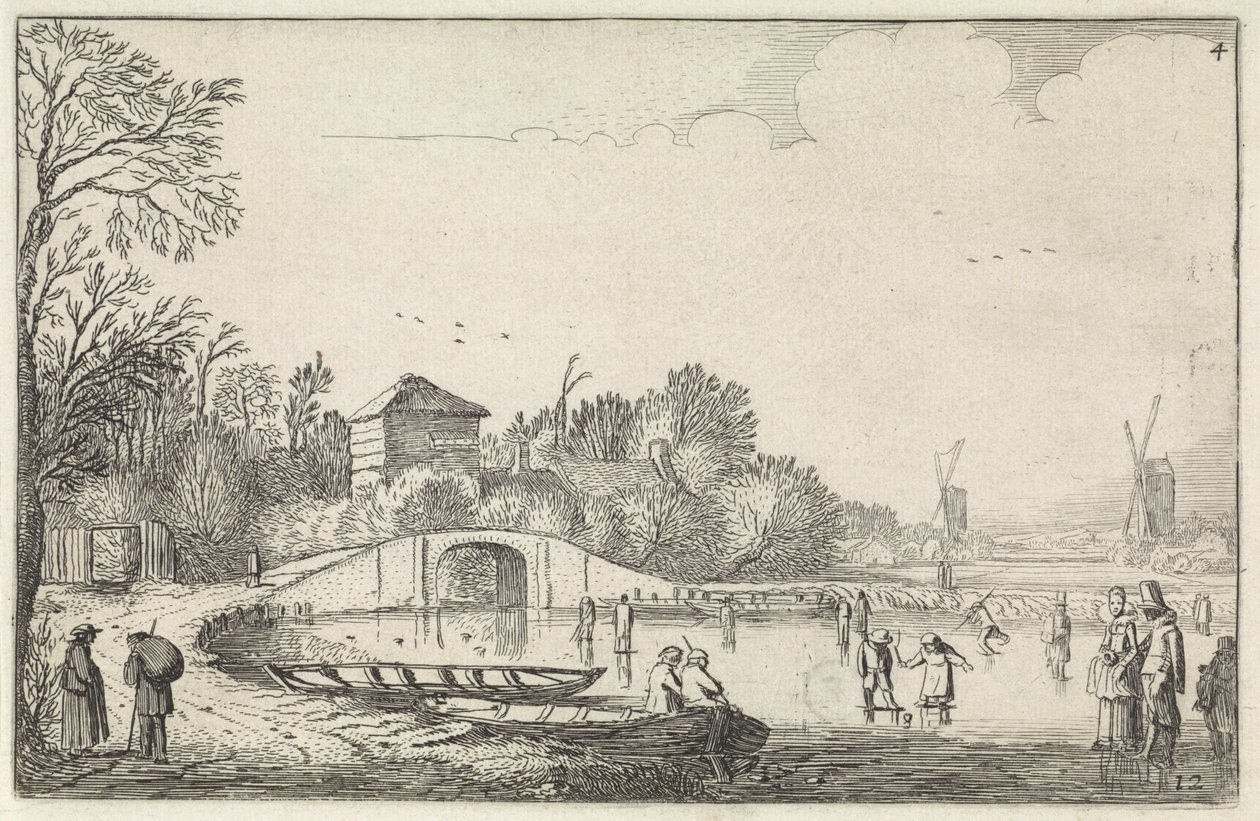 Bir nehir üzerinde patenciler by Jan Van de Velde