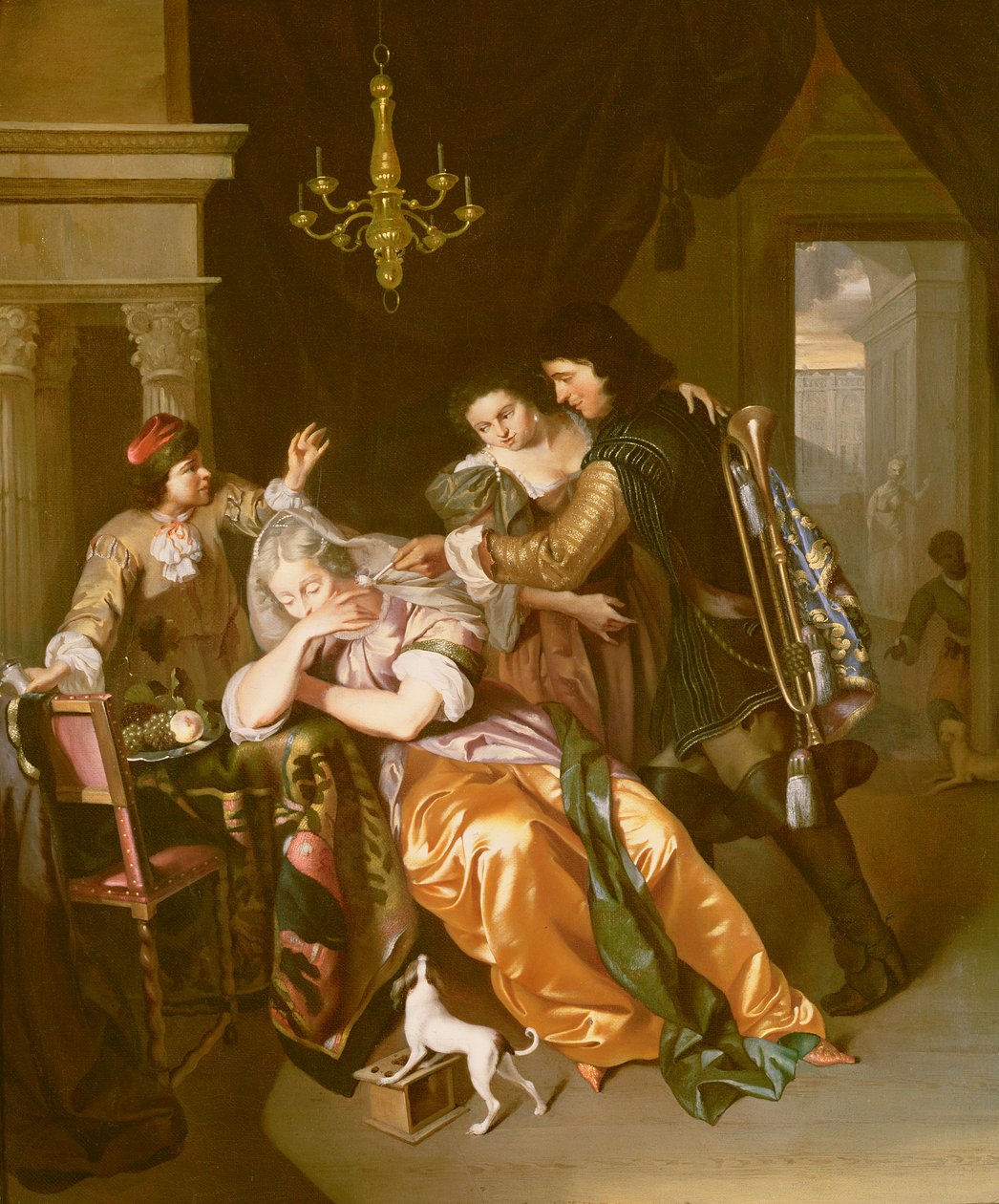 The Lady and the Trumpeter  by Jan Verkolje