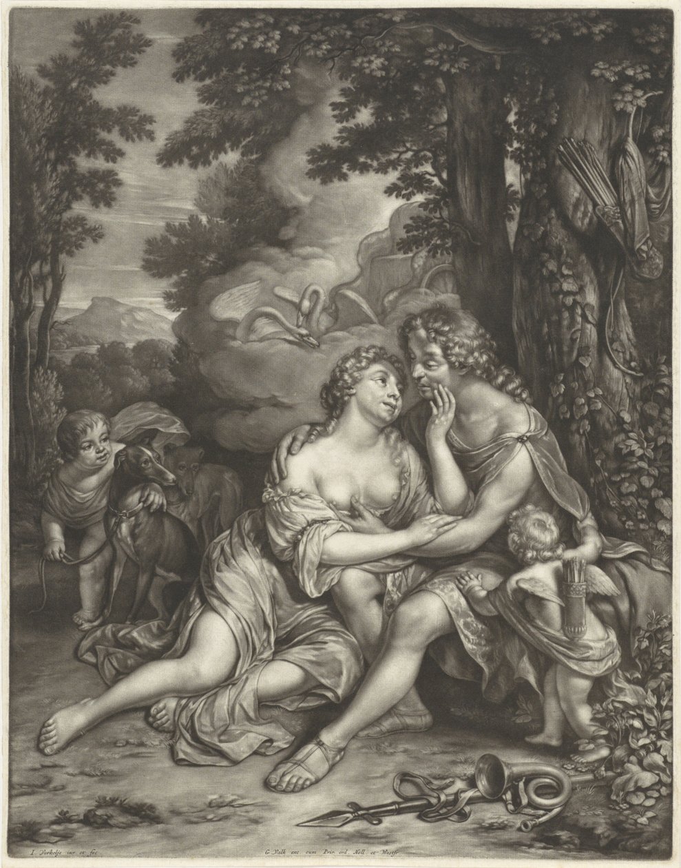 Venüs ve Adonis by Jan Verkolje