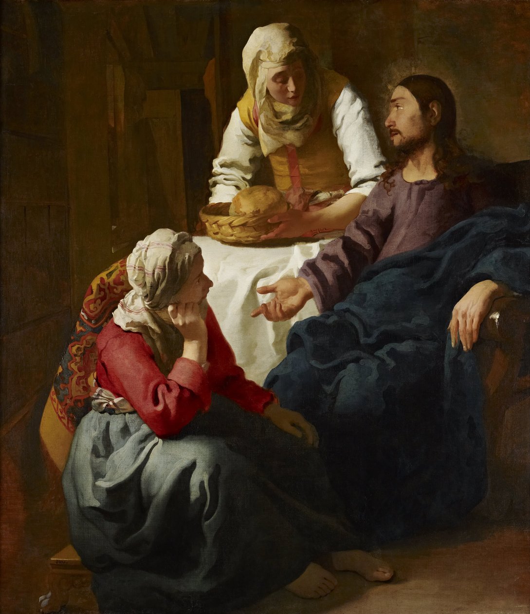 Martha ve Meryem Evinde Mesih by Jan Vermeer van Delft