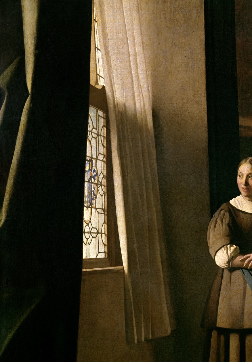 Hizmetçisiyle bir mektup yazan bayan, 1670 dolayları (detay 2353) by Jan Vermeer van Delft