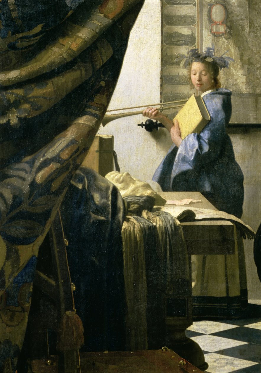 Sanatçının Stüdyosu, c.1665-6 (408 detayı) by Jan Vermeer van Delft