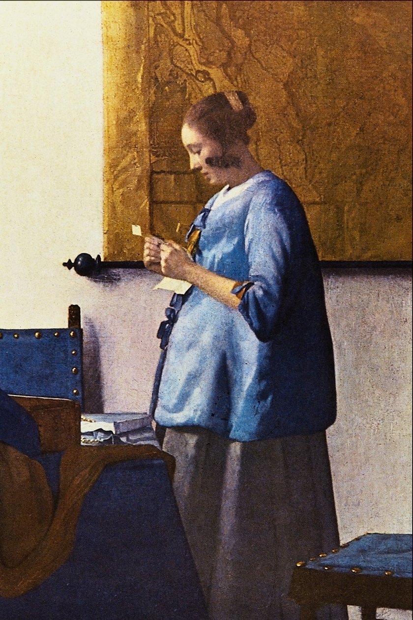 Kadın bir mektup okuyor by Jan Vermeer van Delft