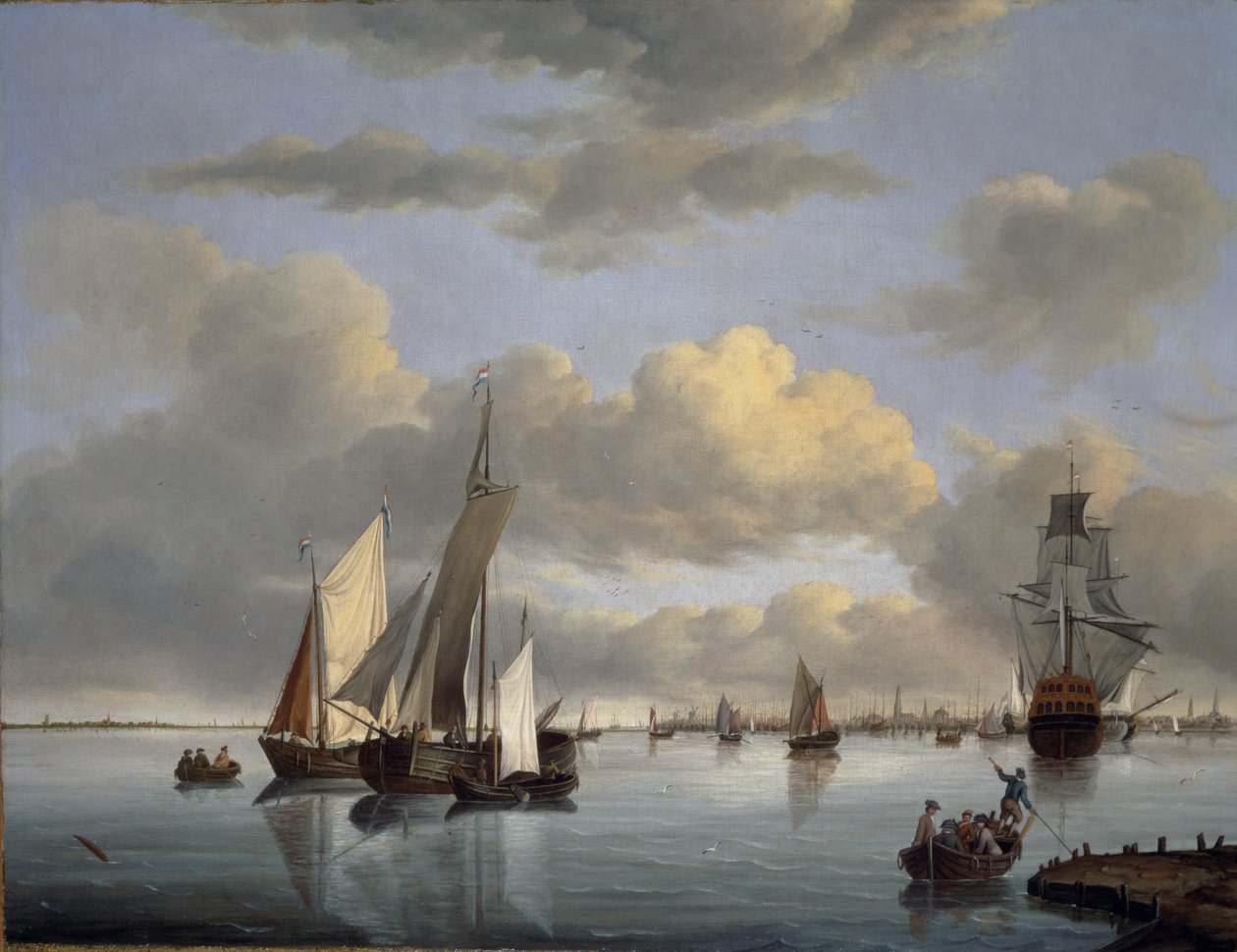 Uzakta Amsterdam ile Ijsselmeer