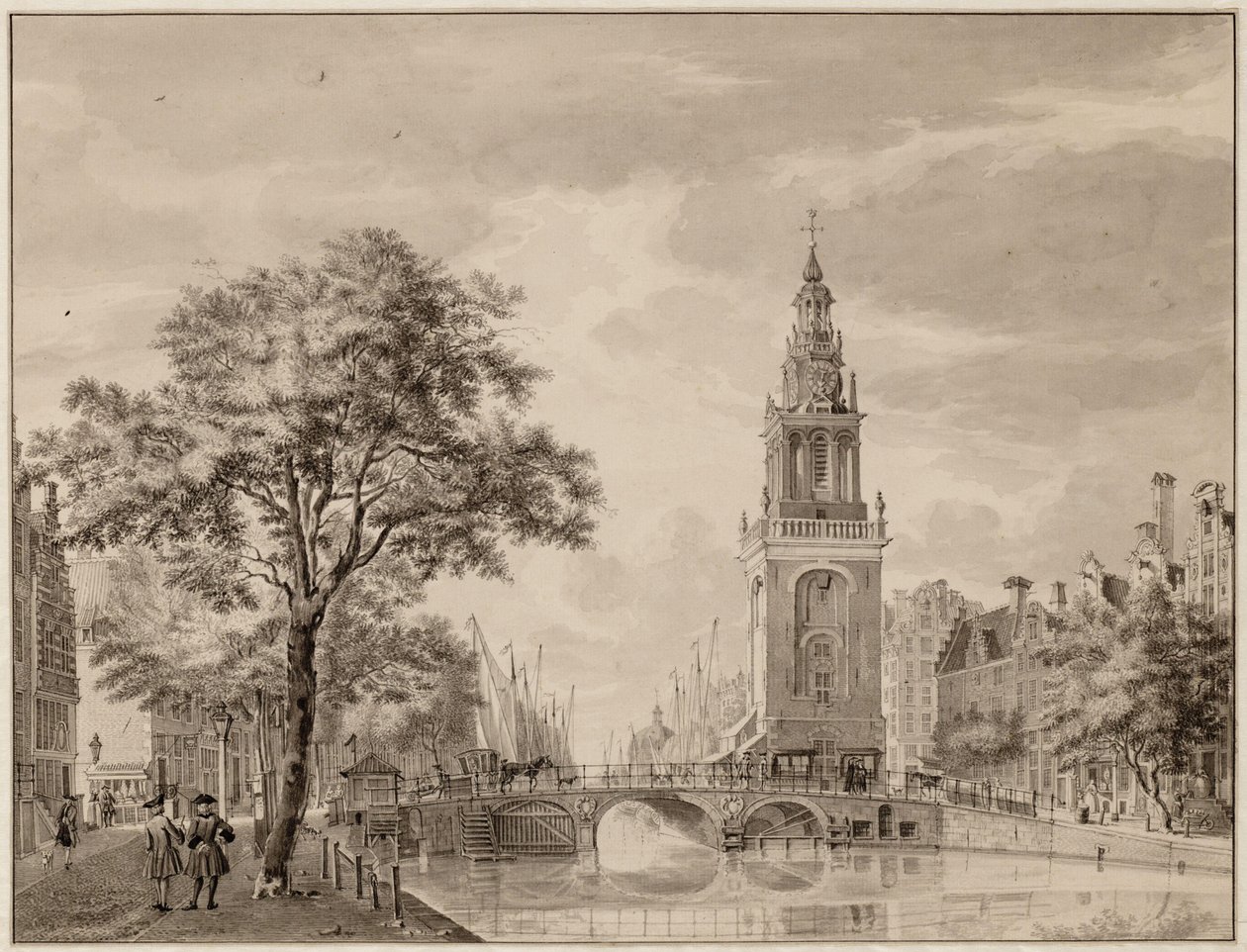 Torensluis ve Jan Rodenpoortstoren. Resim çizme. Amsterdam, Amsterdam Şehir Arşivleri by Jan de Beijer