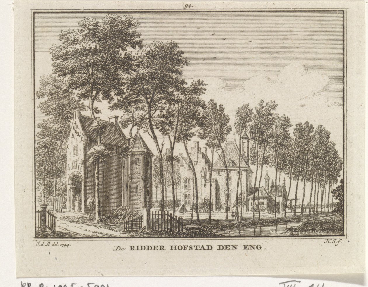 Kalenin görünümü Den Engh, Vleuten - 1773 by Jan de Beijer