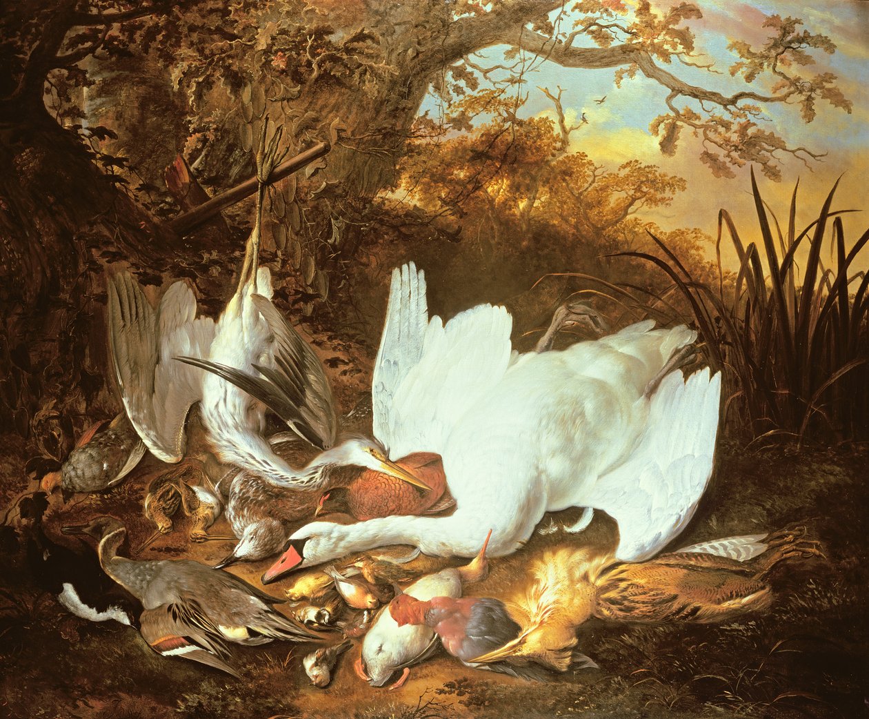 Bir Manzarada Kuğu ve Oyun Natürmort by Jan de Wit