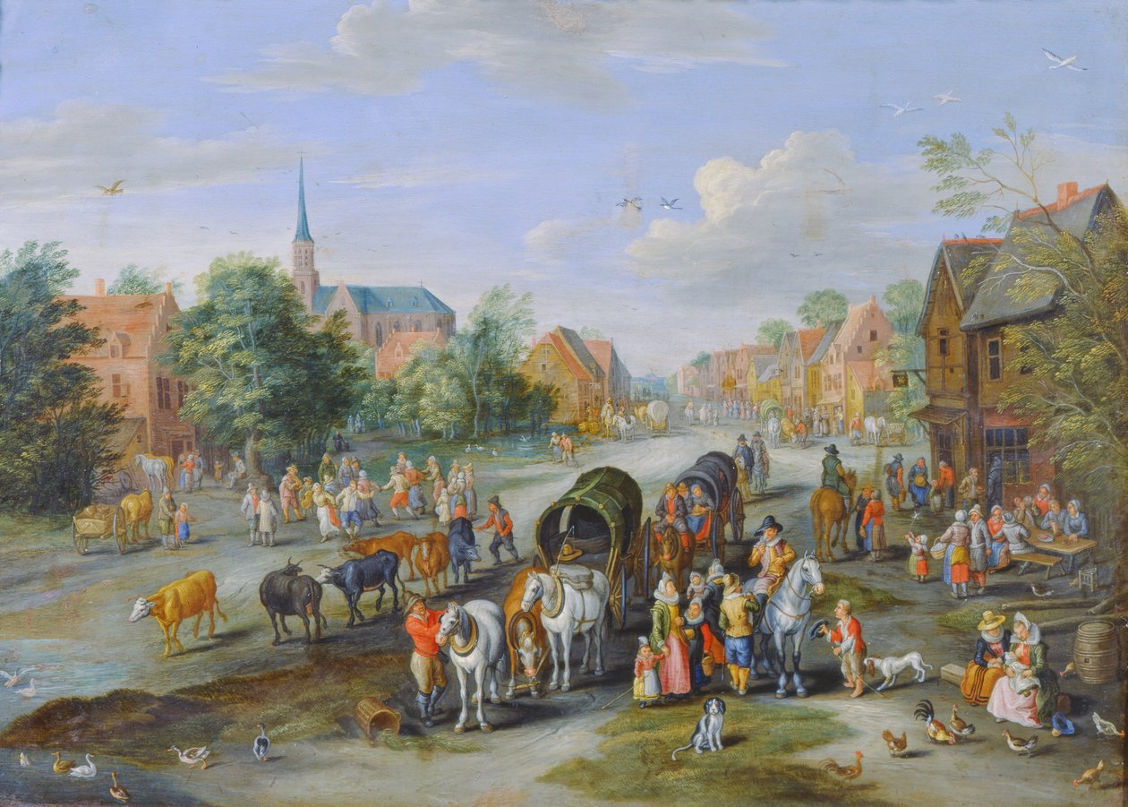 Flaman Fete (bakır üzerine yağ) by Jan the Elder Brueghel