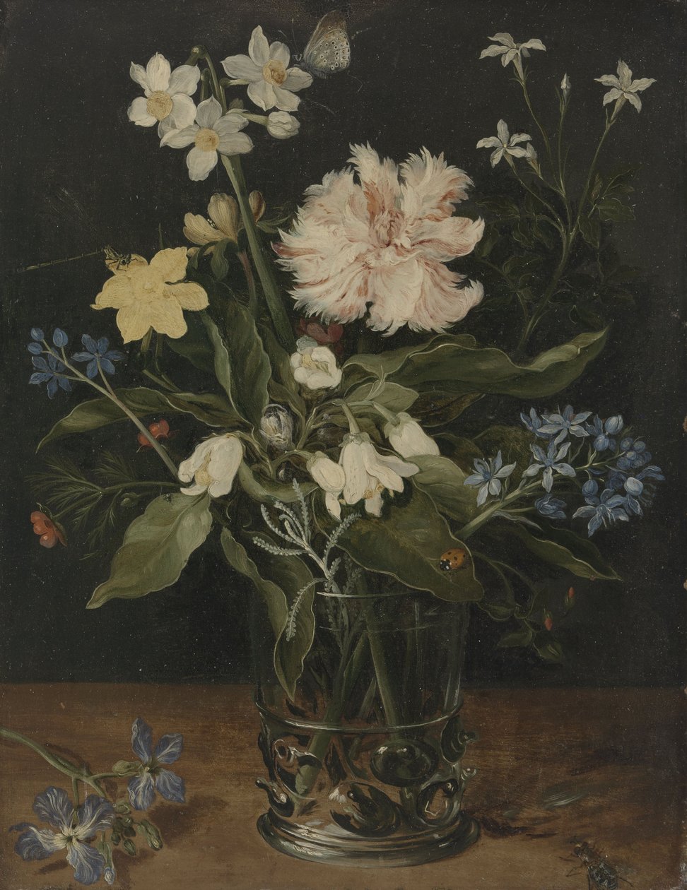 Bardakta Çiçeklerle Natürmort, 1630 (bakır üzerine yağlı boya) by Jan the Elder Brueghel