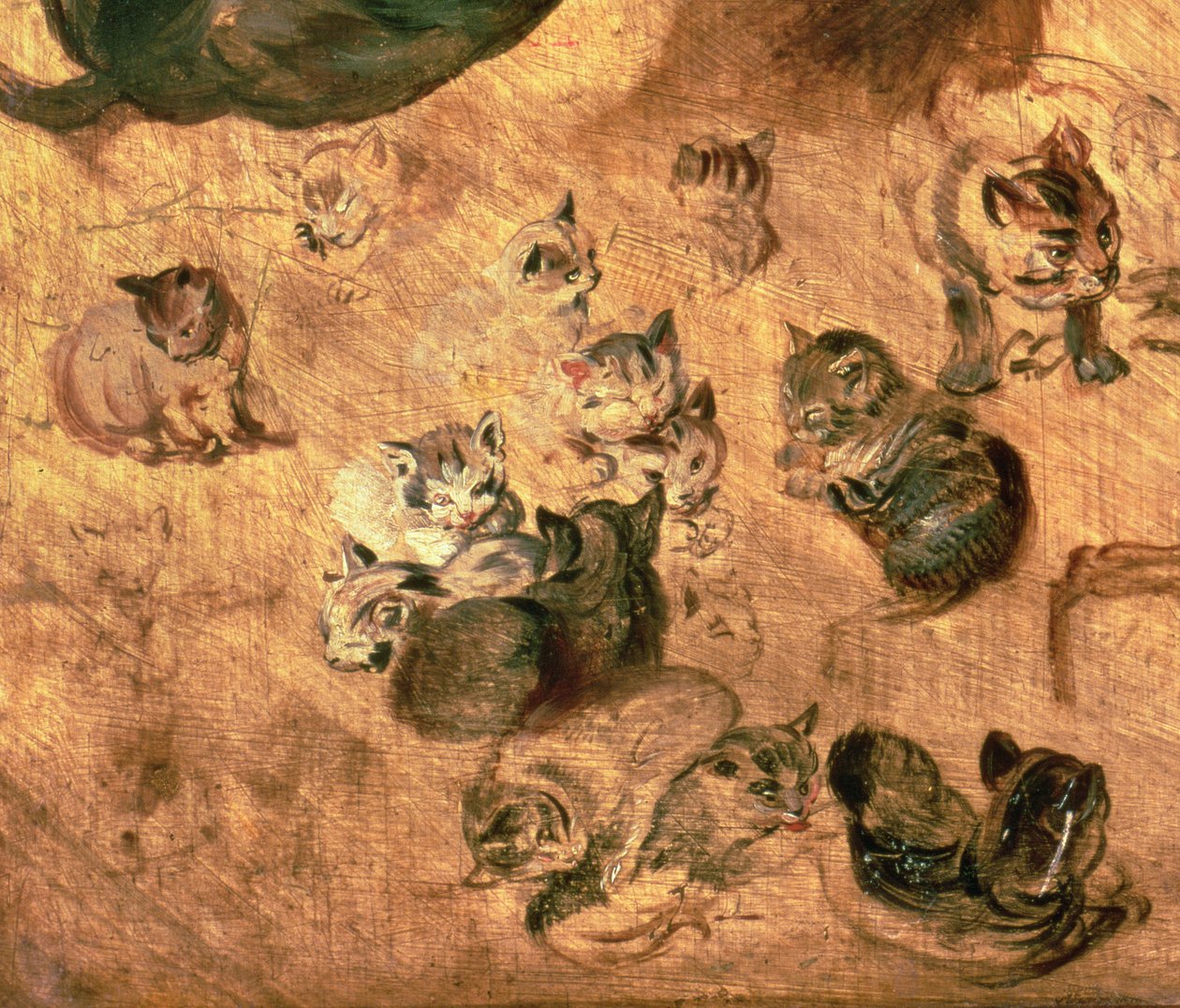 Kedilerin incelenmesi, 1616 (65879 detayı) by Jan the Elder Brueghel