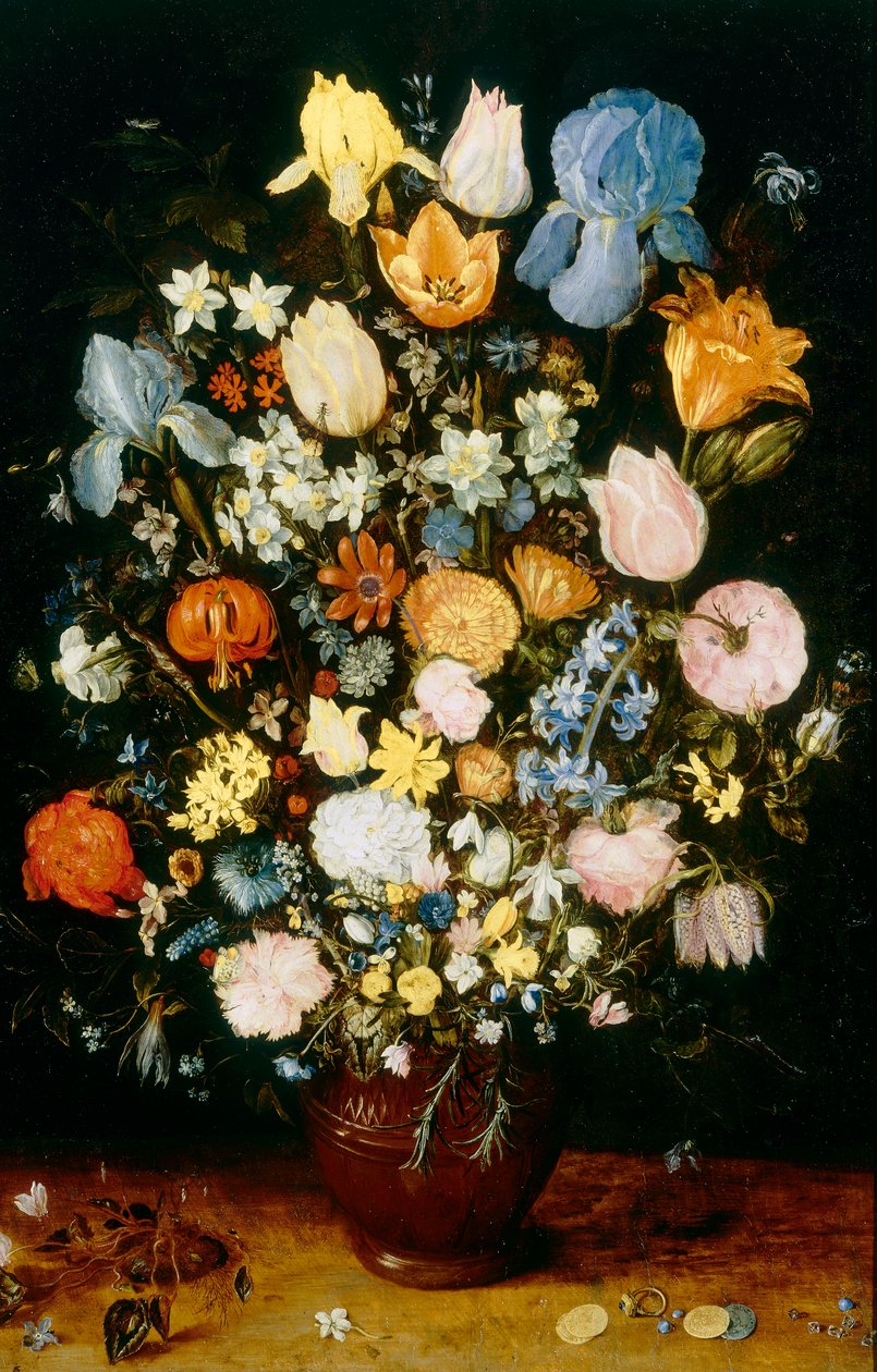 Süsen çiçek vazosu by Jan the Elder Brueghel