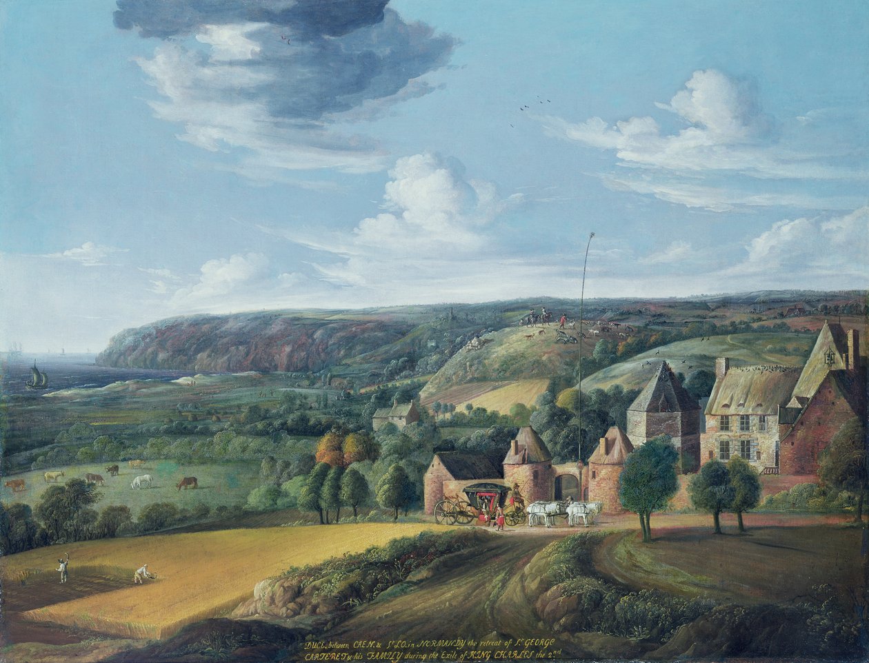 View of Potrel Manor, near Dragey in Normandy  by Jan the Elder Griffier
