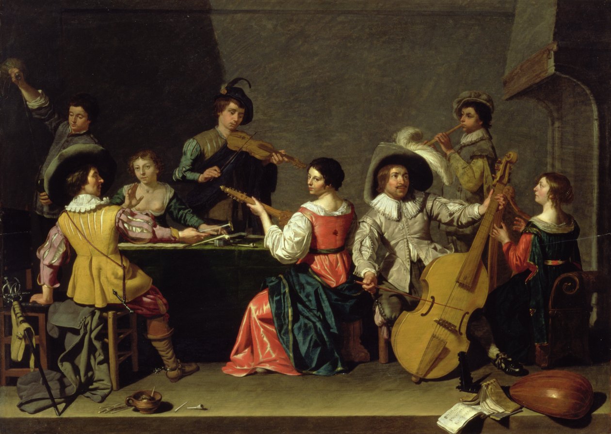 müzisyenler grubu by Jan van Bijlert or Bylert
