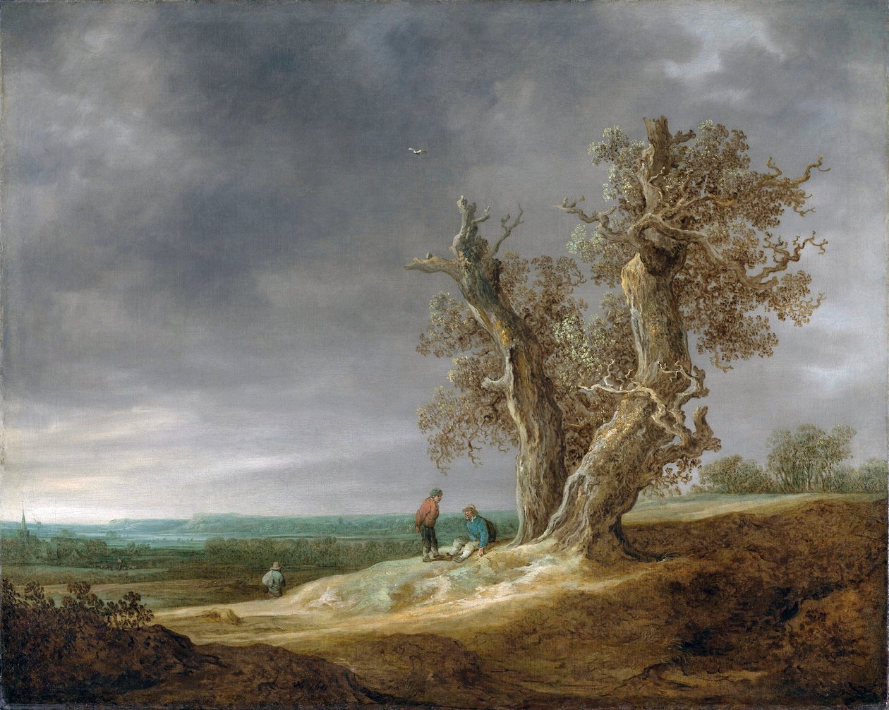 İki meşe ile manzara by Jan Josephsz van Goyen