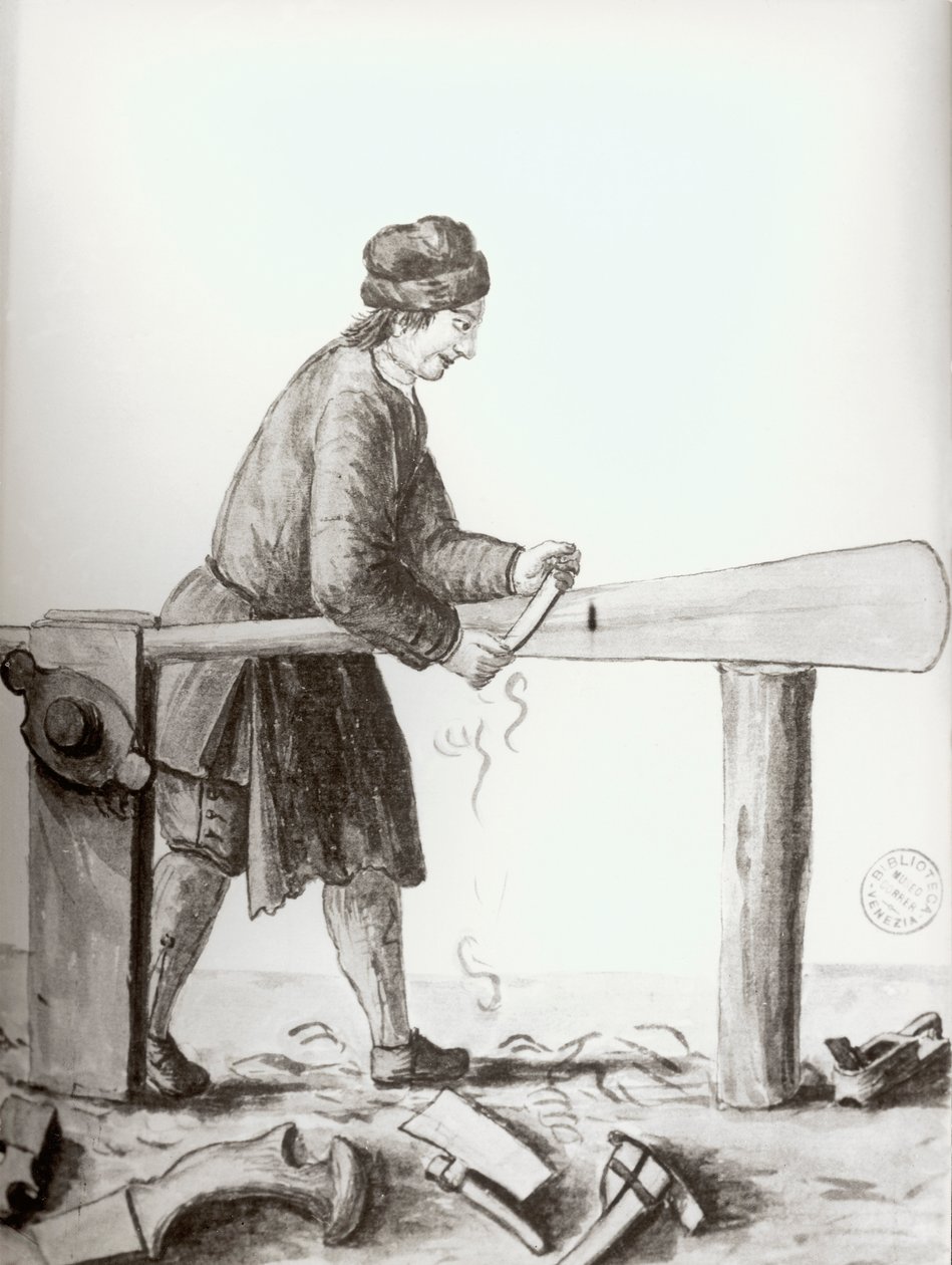 Venedik Arsenalinden Bir Kürek Yapıcı by Jan van Grevenbroeck