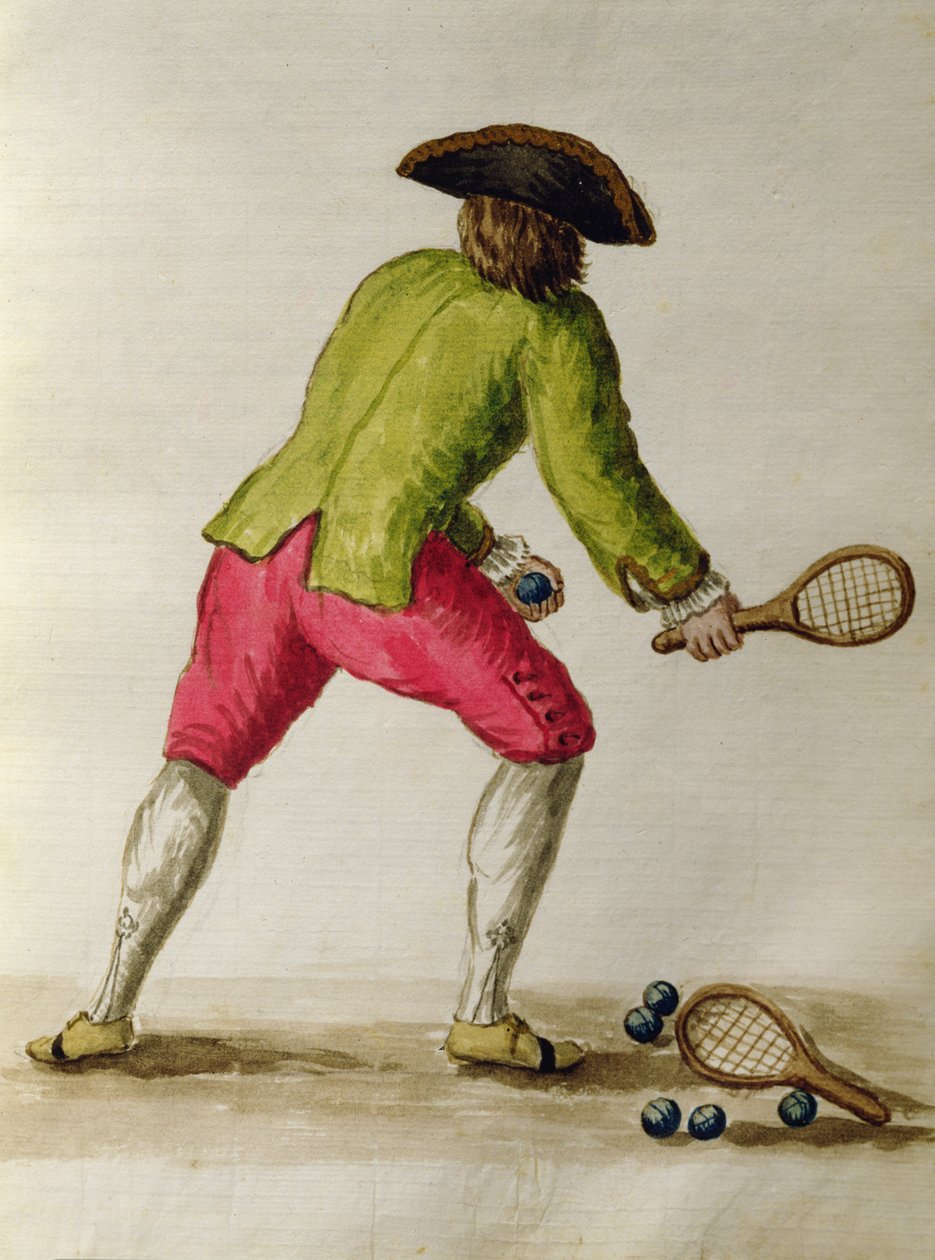 Raket oynayan asilzade (kağıt üzerinde kalem ve mürekkep ve wc) by Jan van Grevenbroeck