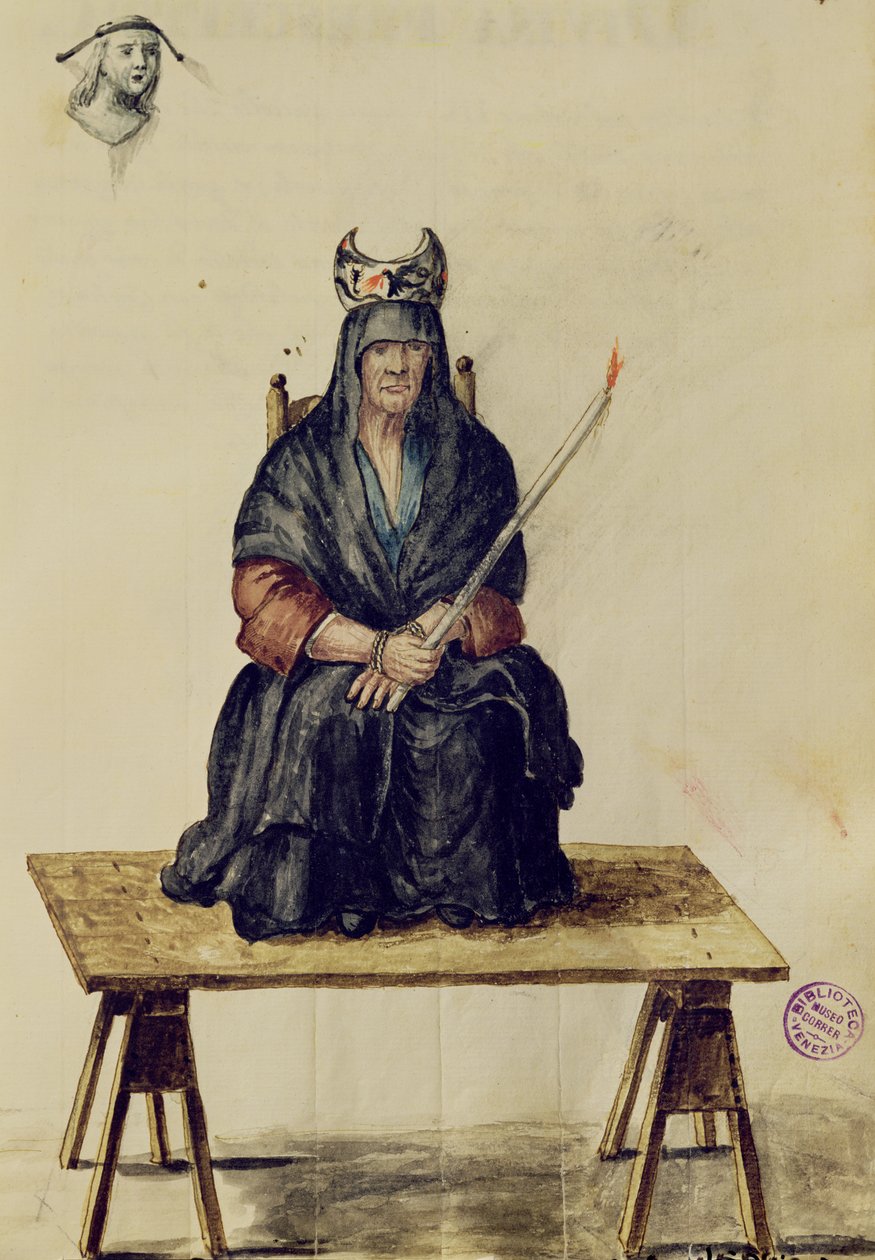 Punishment of a sorceress (pen und ink and wc on paper) by Jan van Grevenbroeck