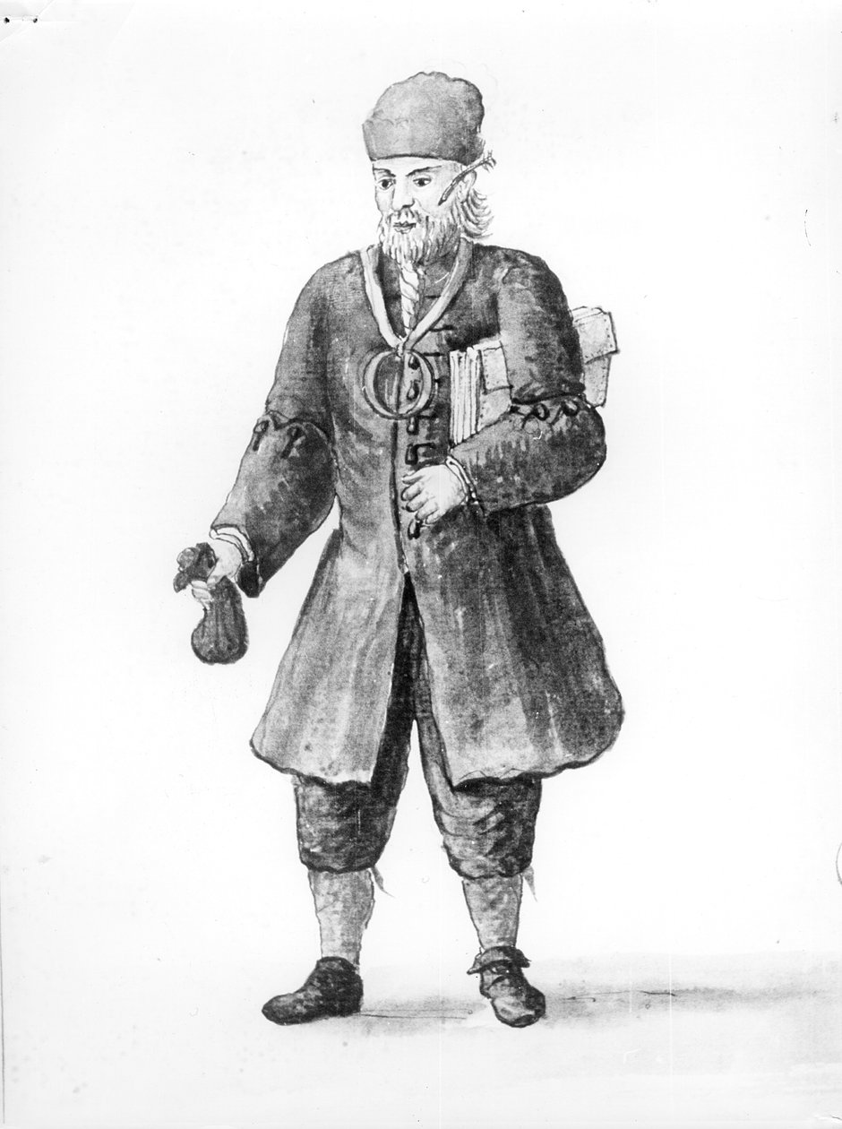 Yahudi Adam, Marco Alpron, 'Venediklilerin Giysileri'nden (ekteki metin için 188190'a bakınız) by Jan van Grevenbroeck