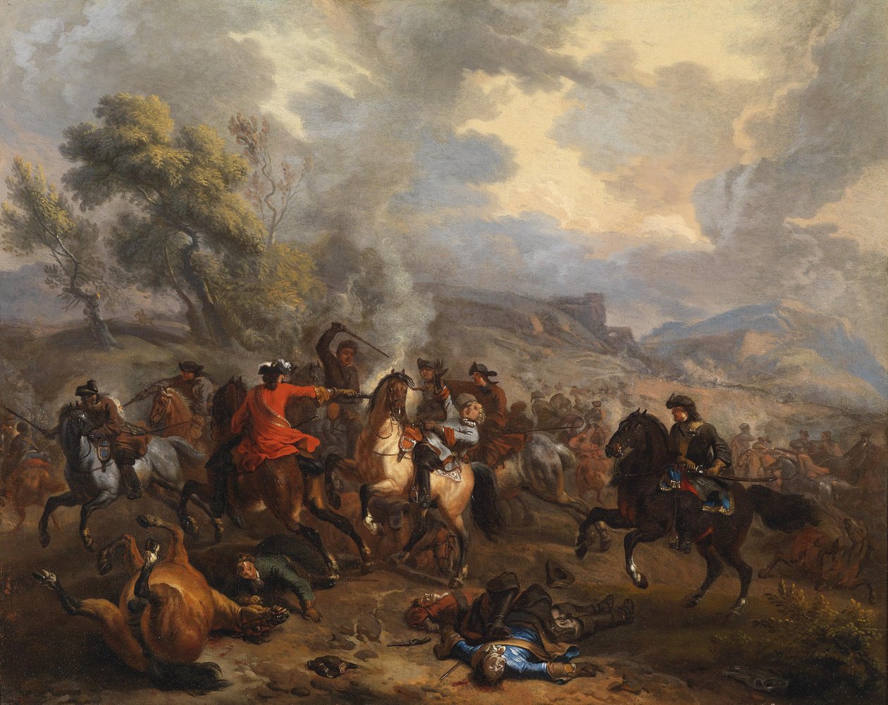 İspanyol Veraset Savaşı zamanından itibaren binicilik savaşı by Jan van Huchtenburgh