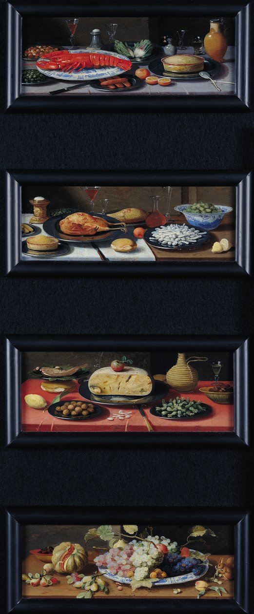 Dört Natürmort Yiyecek ve Meyve by Jan van Kessel the Elder