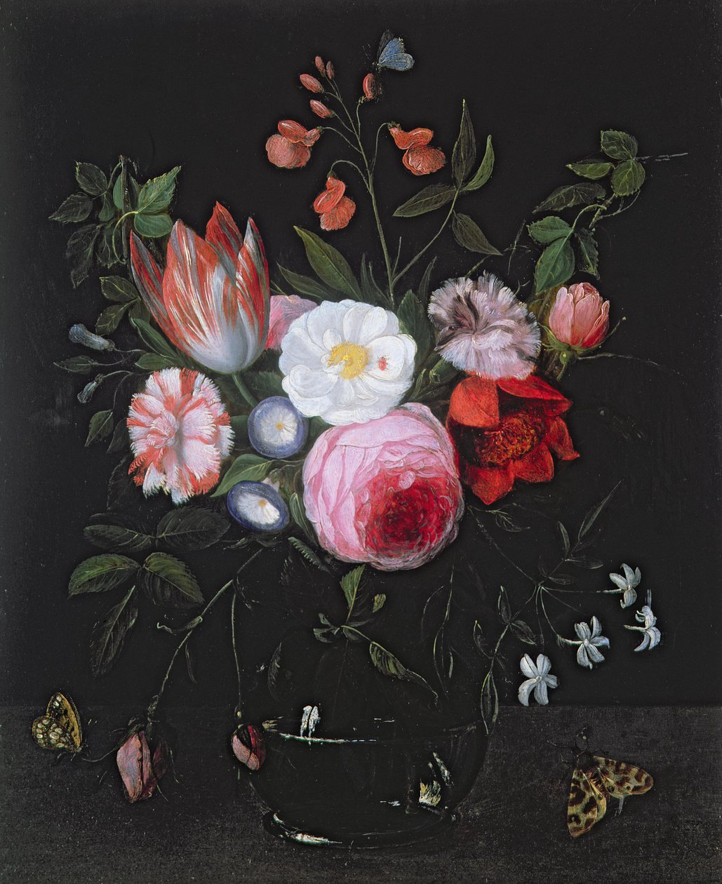Cam vazoda bahar çiçekleri, 17. yüzyıl by Jan van Kessel the Elder