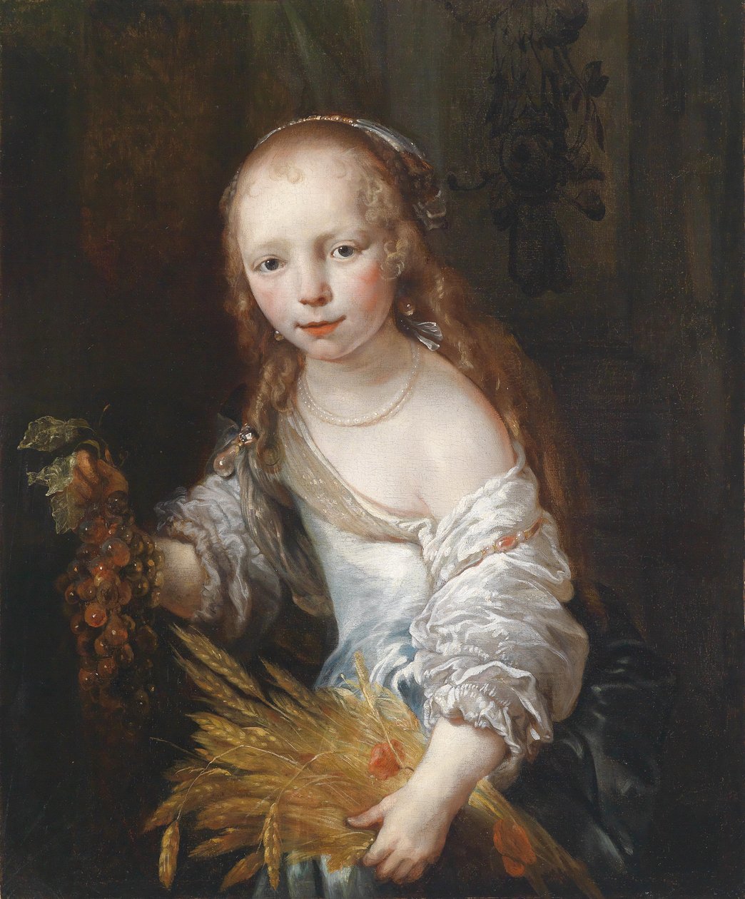Porträt eines jungen Mädchens als Ceres by Jan van Noordt