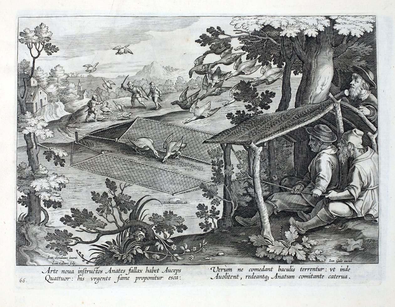 Ördek avlamak için yeni bir yöntem, Jan Collaert (1566-1628) tarafından oyulmuş 